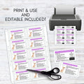 editable custom printable ADA law cards
